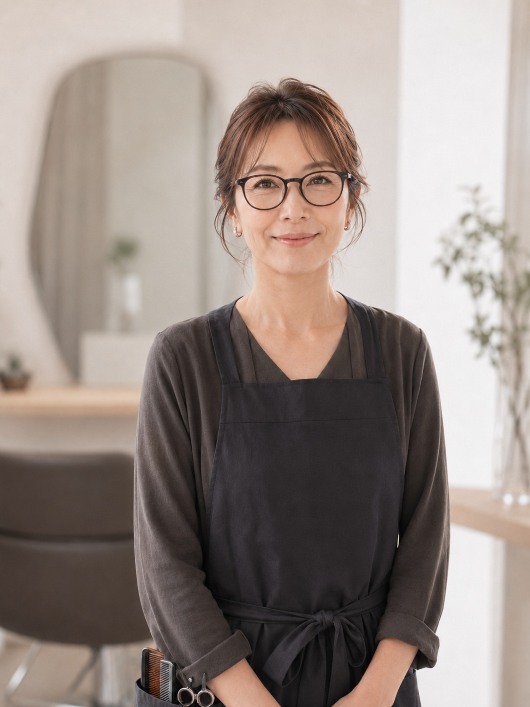 プライベート美容室の女性スタイリスト